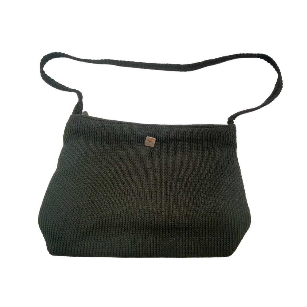 LINA Women Crossbody Crochet Purse Zip Closure Black Parties Casual‎ Work P-1